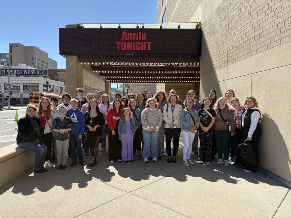 Fullerton Teammate Picture to Annie a group attends a performance at the lied center