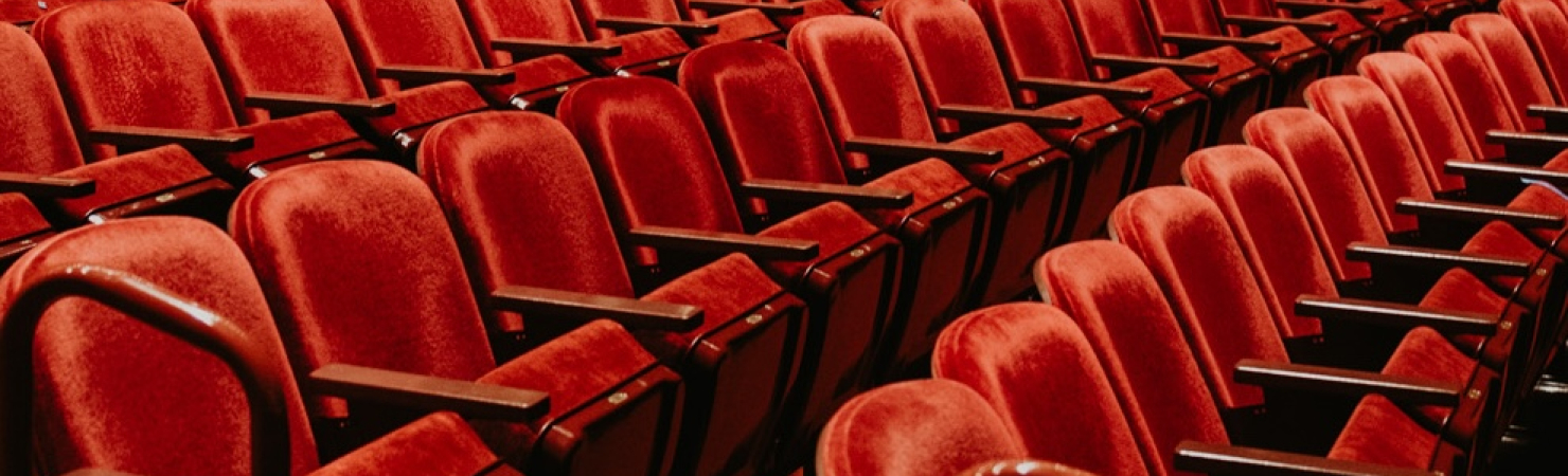 Photo of the red theater seats inside the Lied Center